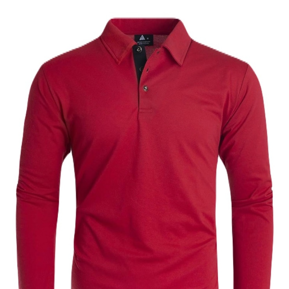 Score Classic Red Performance Golf Long Sleeve Polo Shirt Size Large